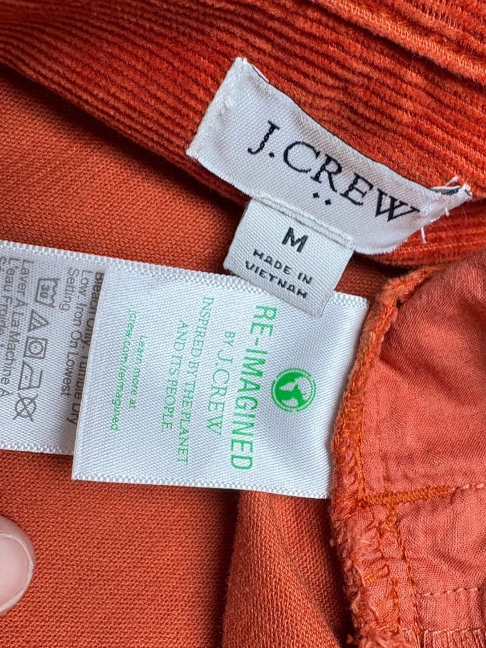 J. CREW Orange Corduroy Shirt Jacket M Cotton Button Front Overshirt Pockets - Picture 9 of 15